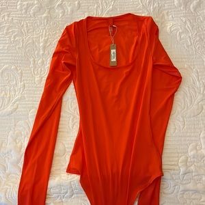 SKIMS Jelly Sheer Long Sleeve Scoop-neck Bodysuit